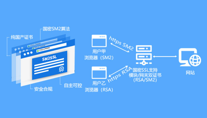 国密国际SM2/RSA双证书解决方案，满足企事业单位国产国密SSL证书要求