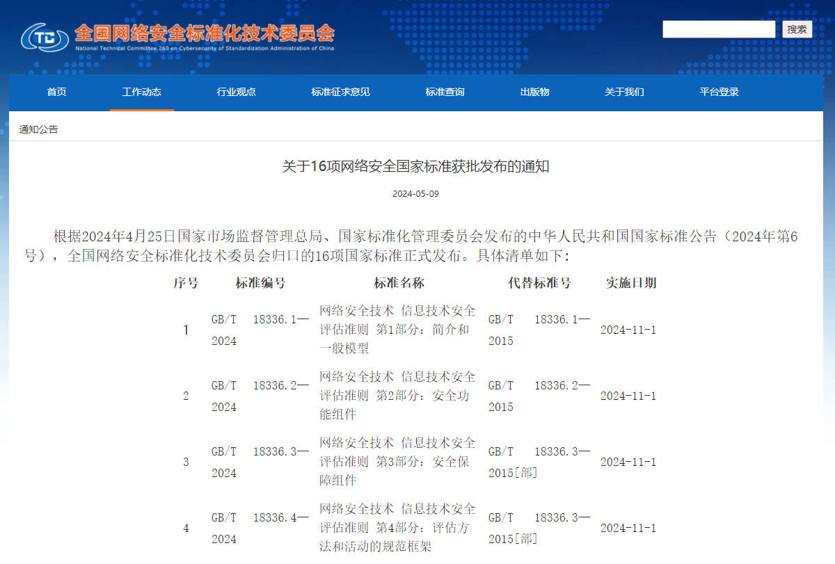 16项网络安全国家标准获批发布，2024年11月1日正式实施