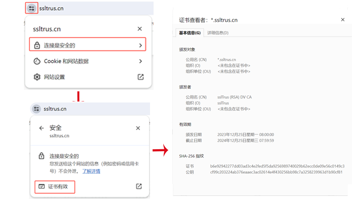 如何在Chrome、Edge、360、Firefox等浏览器中查看网站的SSL证书信息?