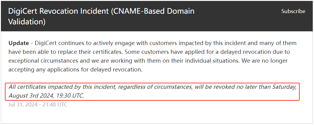 因域名验证错误，DigiCert撤销SSL证书超8万张