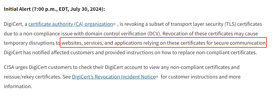因域名验证错误，DigiCert撤销SSL证书超8万张